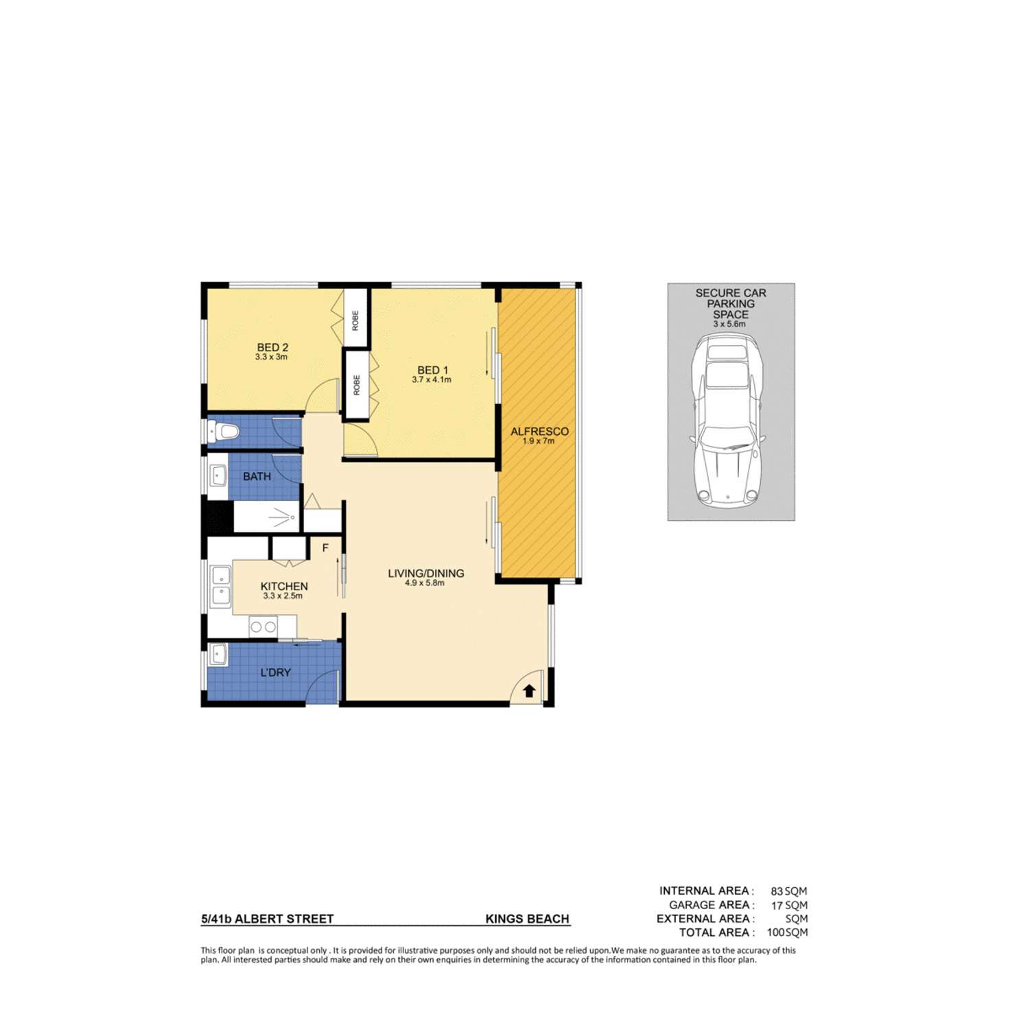 Floorplan of Homely unit listing, 5/41B Albert Street, Kings Beach QLD 4551