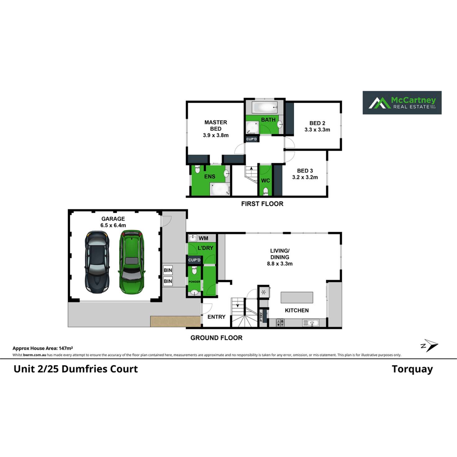 Floorplan of Homely townhouse listing, 2/25 Dumfries Court, Torquay VIC 3228