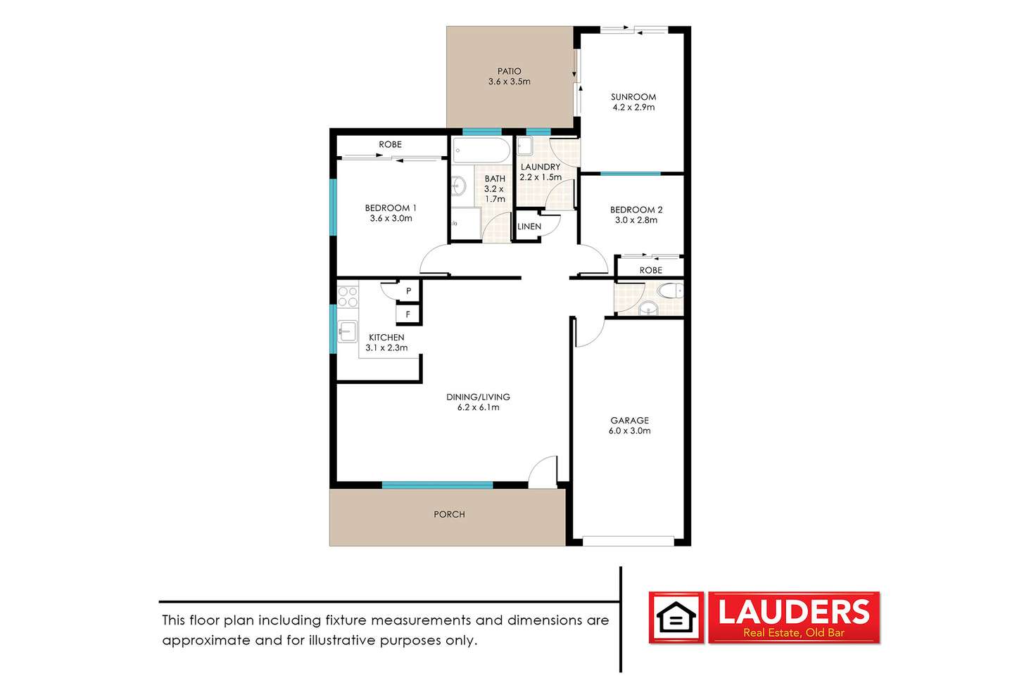 Floorplan of Homely semiDetached listing, 1/6 Osprey Avenue, Old Bar NSW 2430