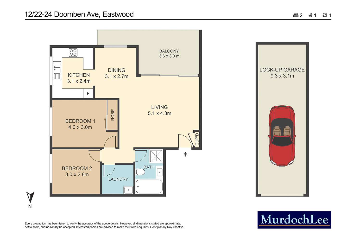 Floorplan of Homely apartment listing, 12/22-24 Doomben Avenue, Eastwood NSW 2122