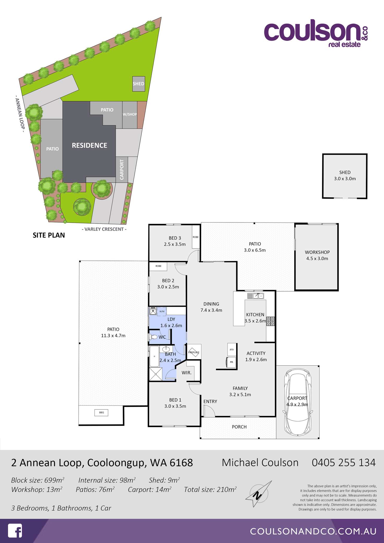 Floorplan of Homely house listing, 2 Annean Loop, Cooloongup WA 6168