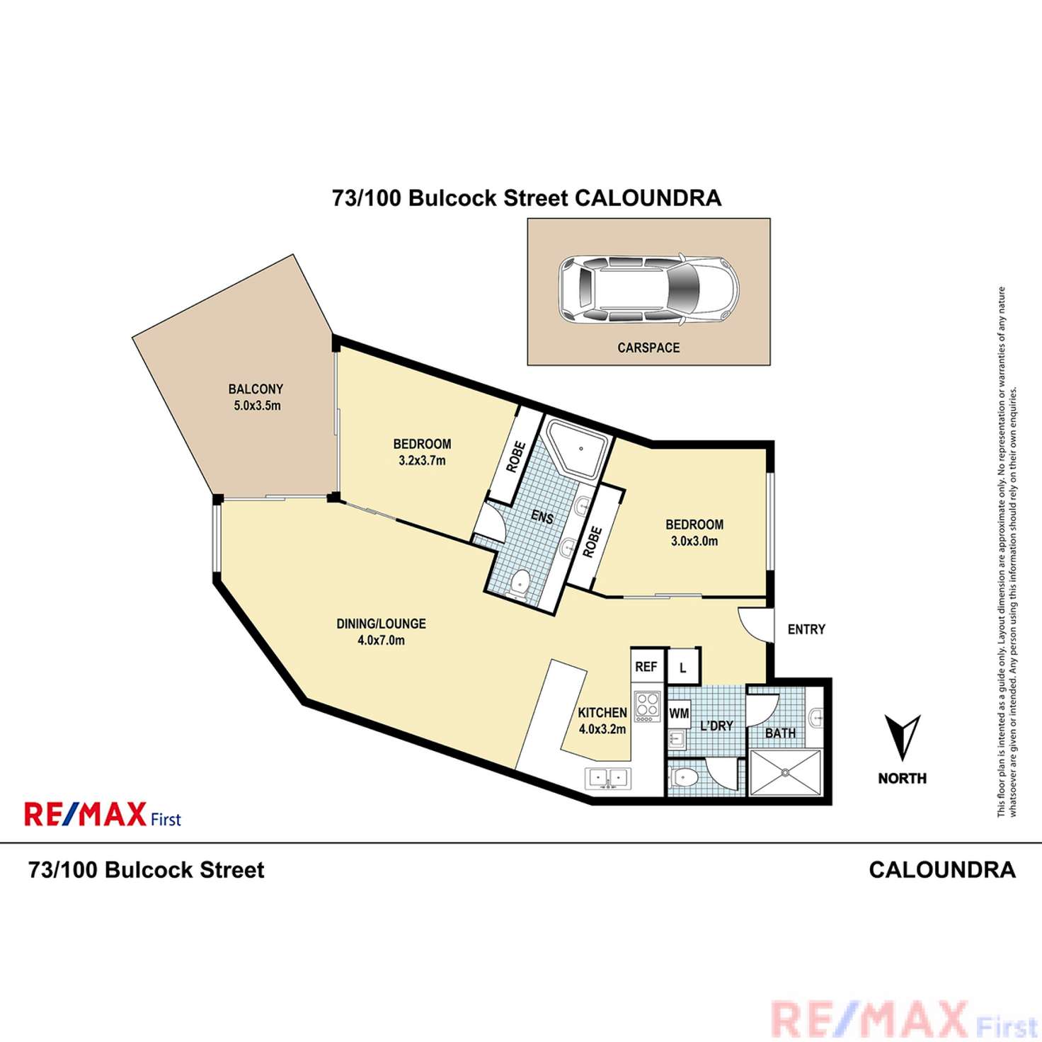 Floorplan of Homely unit listing, 73/100 Bulcock Street, Caloundra QLD 4551
