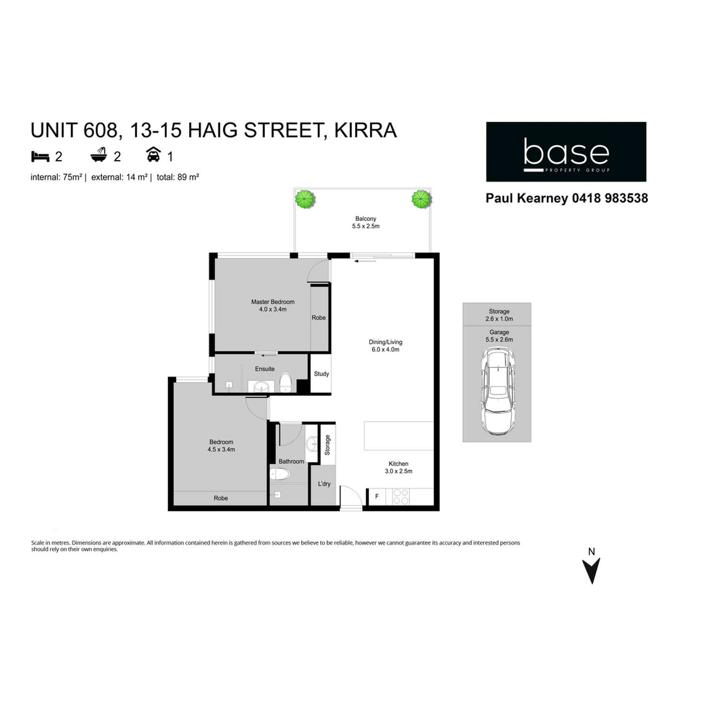 Floorplan of Homely apartment listing, 608 "Zinc" 13-15 Haig Street, Kirra QLD 4225