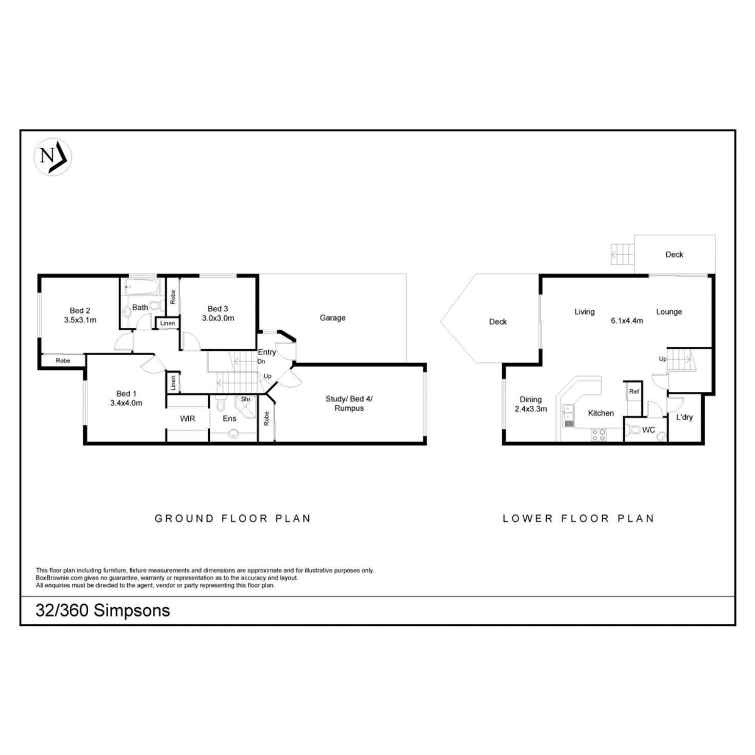 Floorplan of Homely townhouse listing, 32/360 Simpsons Road, Bardon QLD 4065
