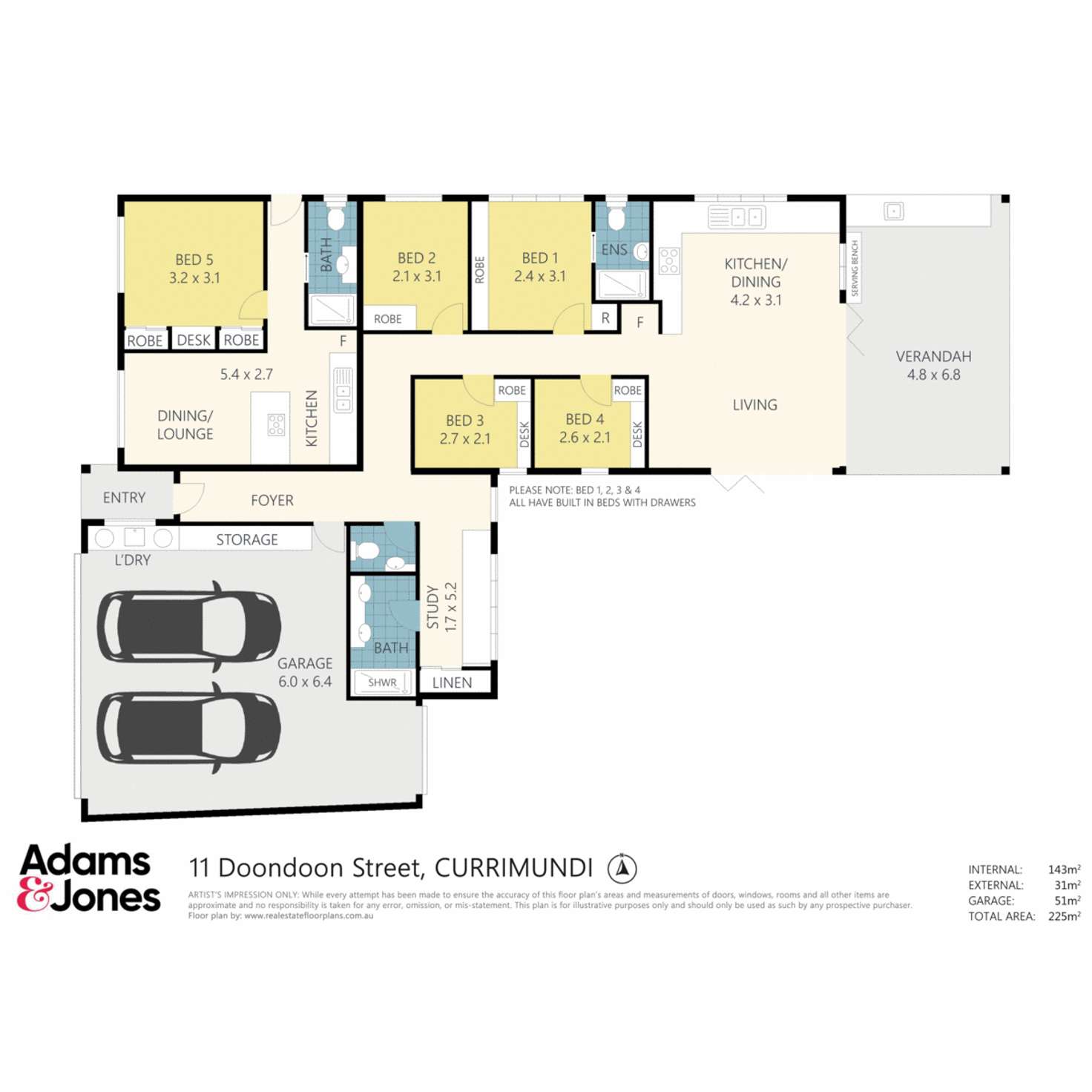 Floorplan of Homely house listing, 11 Doondoon Street, Currimundi QLD 4551