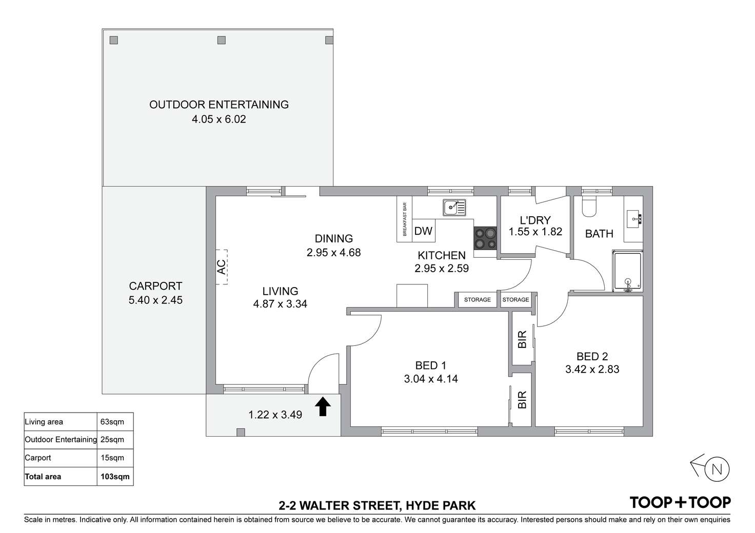 Floorplan of Homely unit listing, 2/2 Walter Street, Hyde Park SA 5061