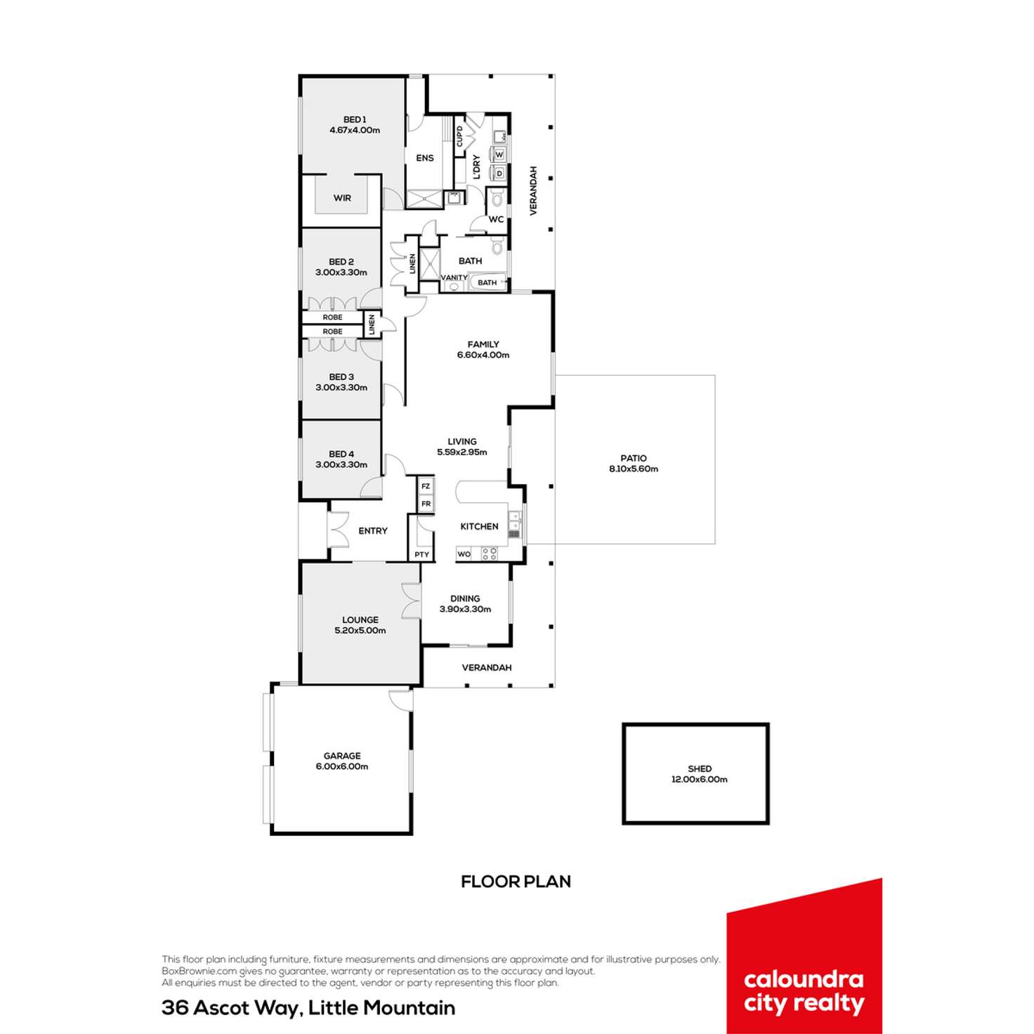 Floorplan of Homely house listing, 36 Ascot Way, Little Mountain QLD 4551