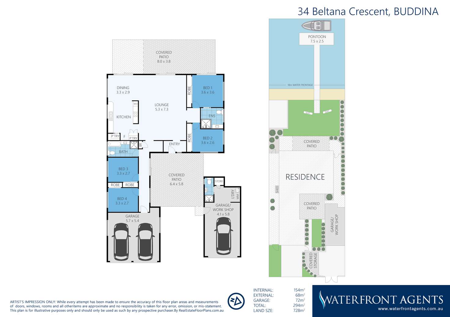 Floorplan of Homely house listing, 34 Beltana Crescent, Buddina QLD 4575