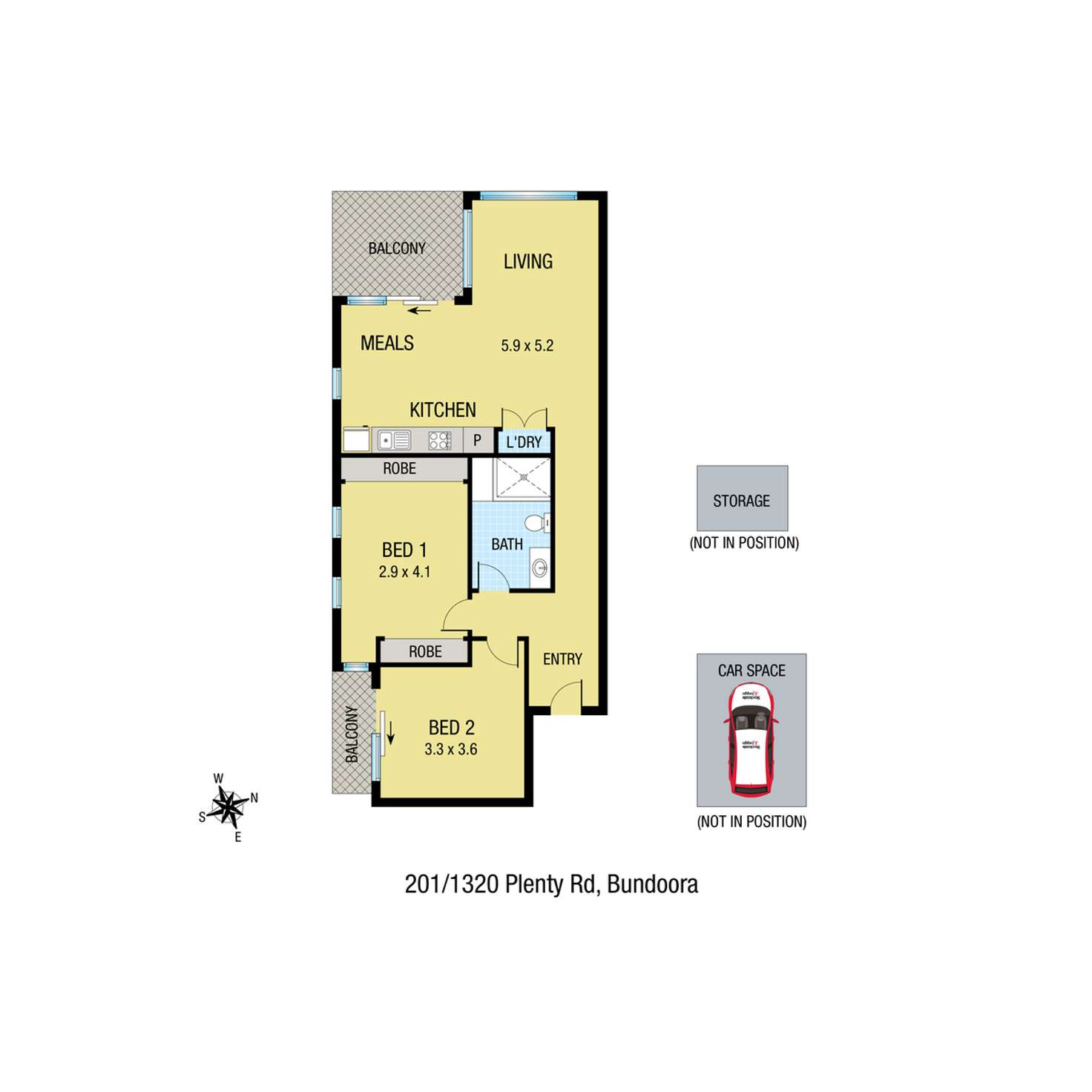 Floorplan of Homely apartment listing, 201/1320 Plenty Road, Bundoora VIC 3083