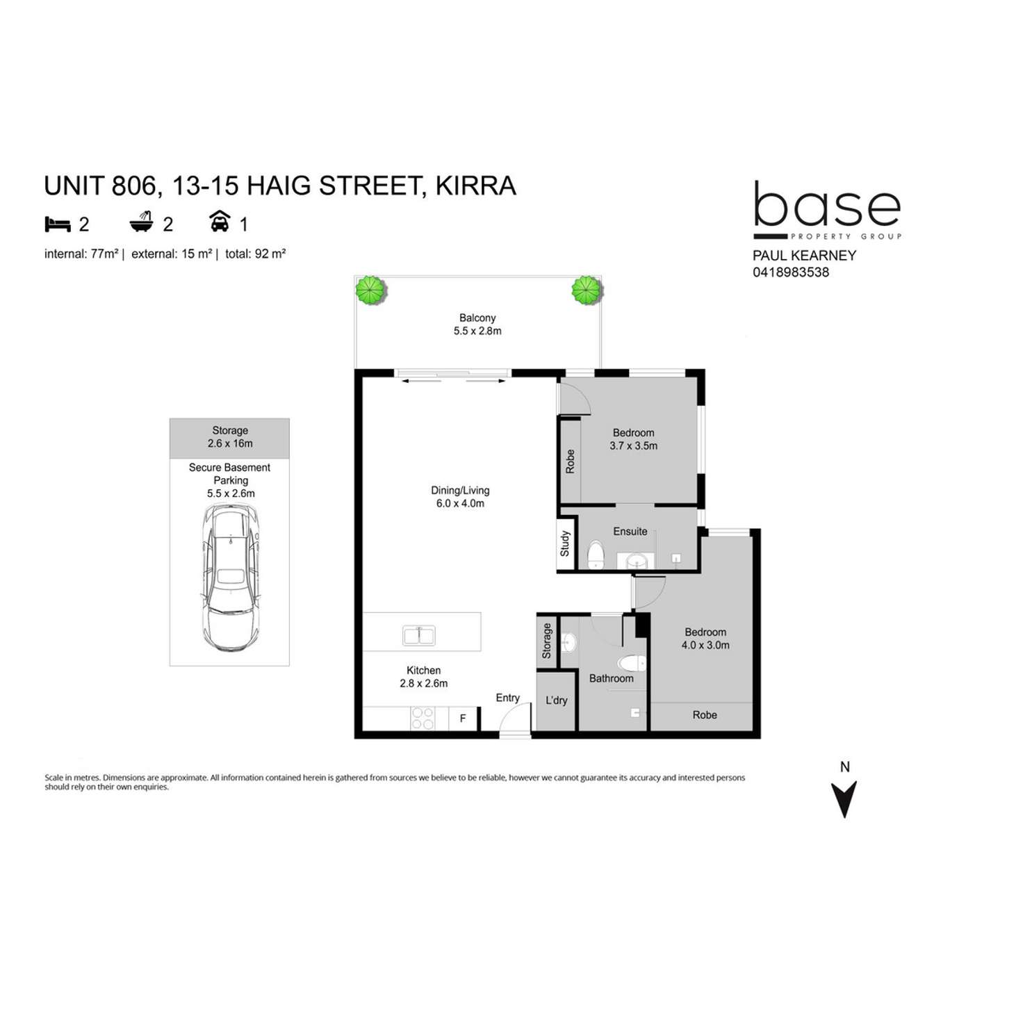 Floorplan of Homely apartment listing, 806 "Zinc" 13-15 Haig Street, Kirra QLD 4225