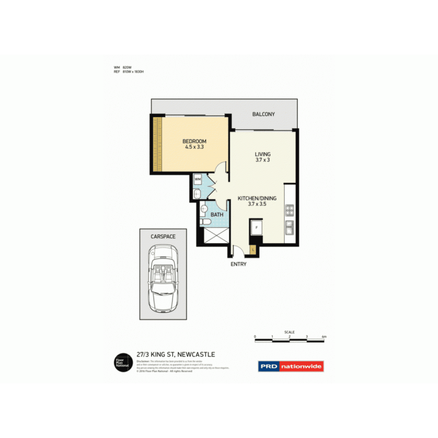 Floorplan of Homely apartment listing, 27/3 King Street, Newcastle NSW 2300