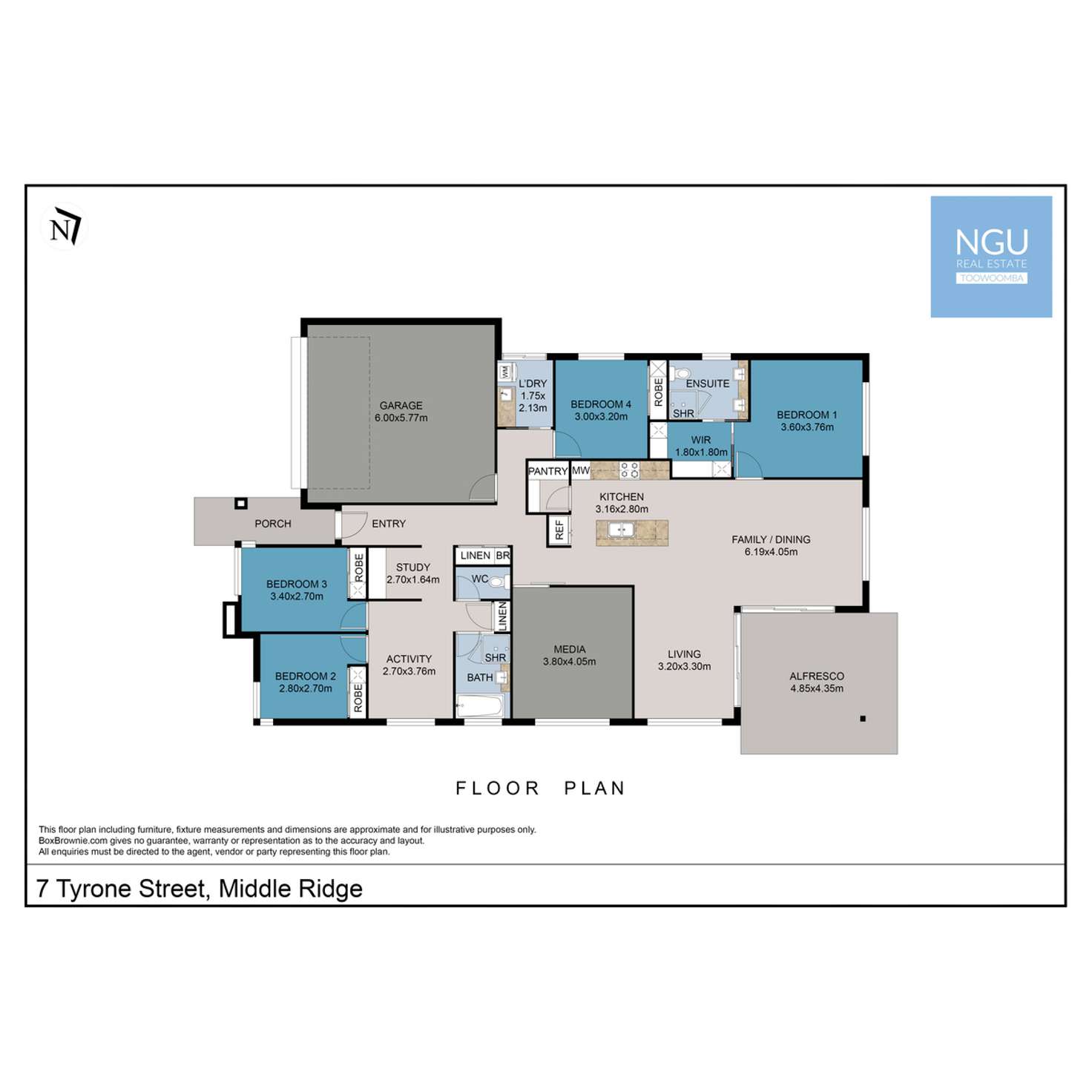 Floorplan of Homely house listing, 7 Tyrone Street, Middle Ridge QLD 4350