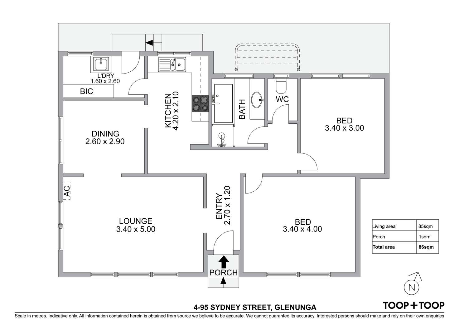 Floorplan of Homely unit listing, 4/95 Sydney Street, Glenunga SA 5064