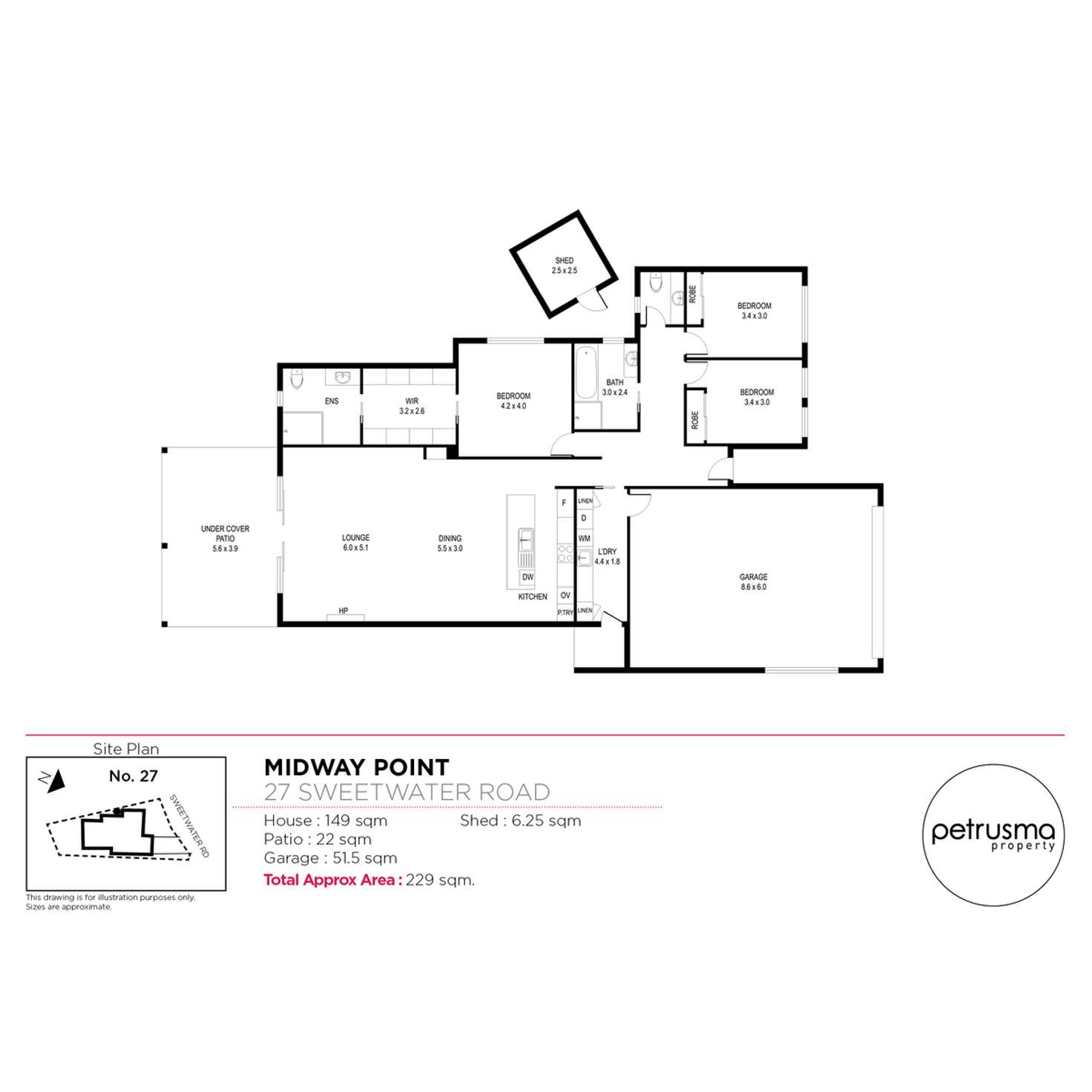 Floorplan of Homely house listing, 27 Sweetwater Road, Midway Point TAS 7171