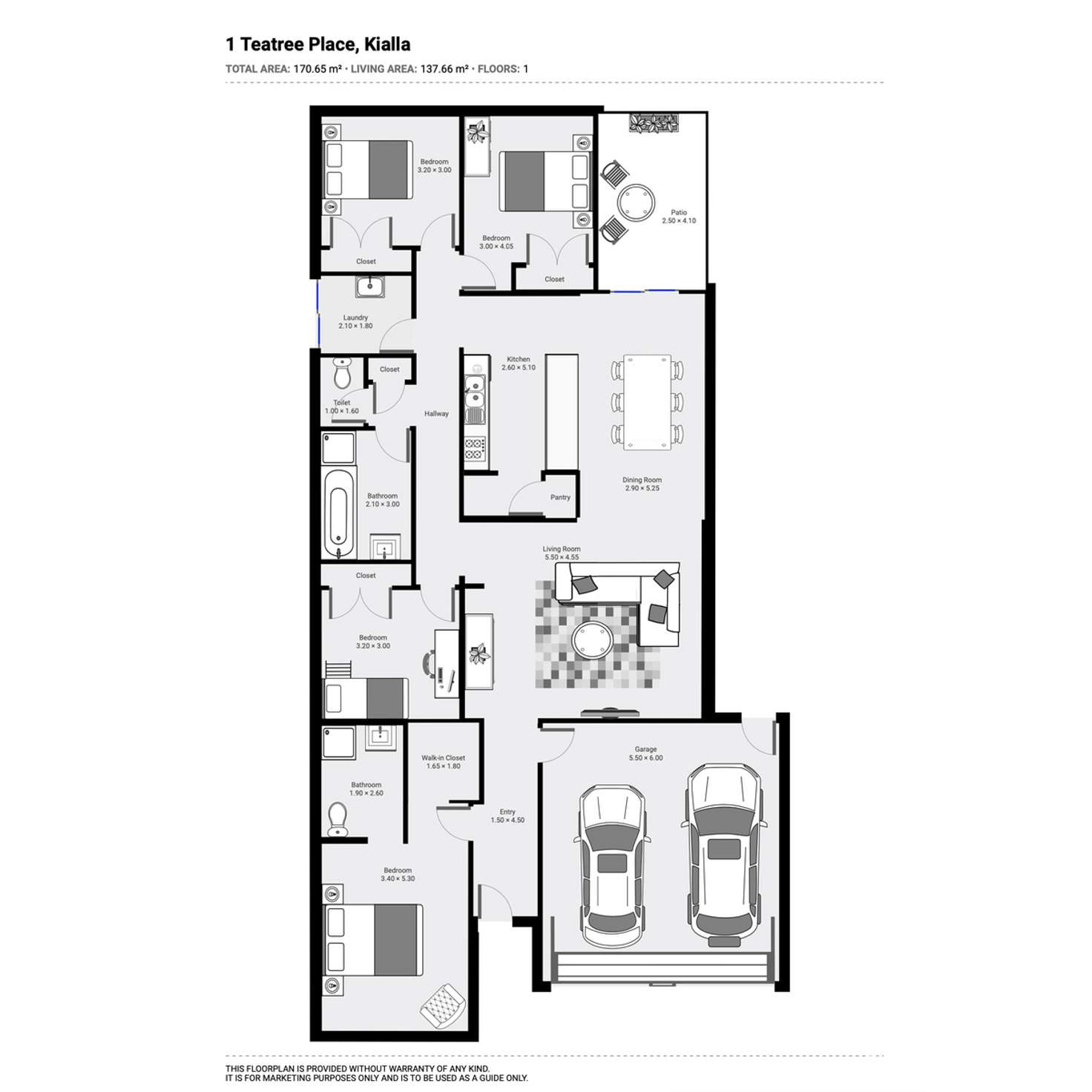 Floorplan of Homely house listing, 1 Tea Tree Place, Kialla VIC 3631