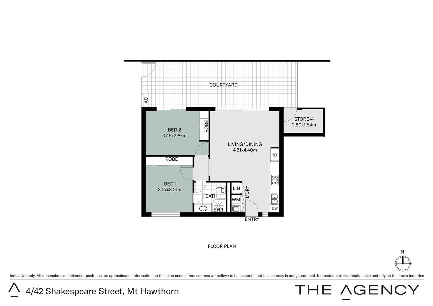 Floorplan of Homely unit listing, 4/42 Shakespeare Street, Mount Hawthorn WA 6016