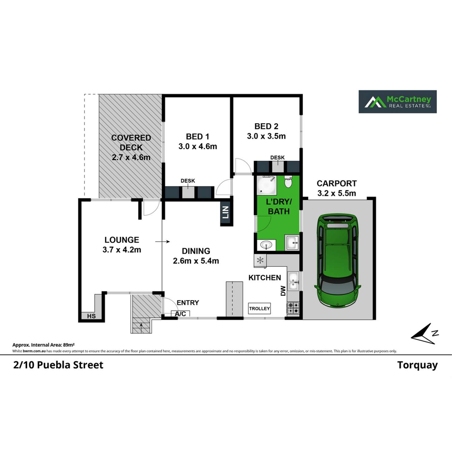 Floorplan of Homely unit listing, 2/10 Puebla Street, Torquay VIC 3228