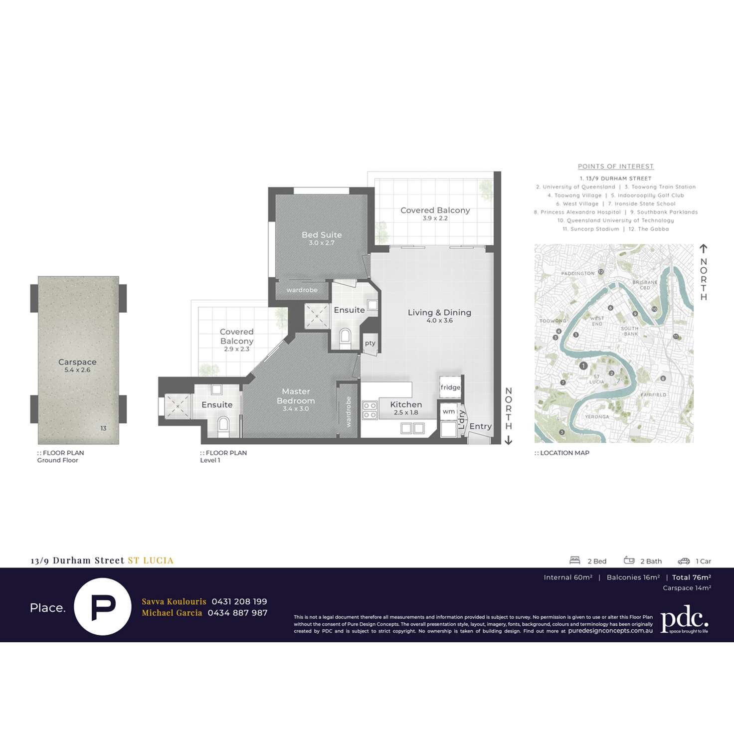 Floorplan of Homely unit listing, 13/9 Durham Street, St Lucia QLD 4067