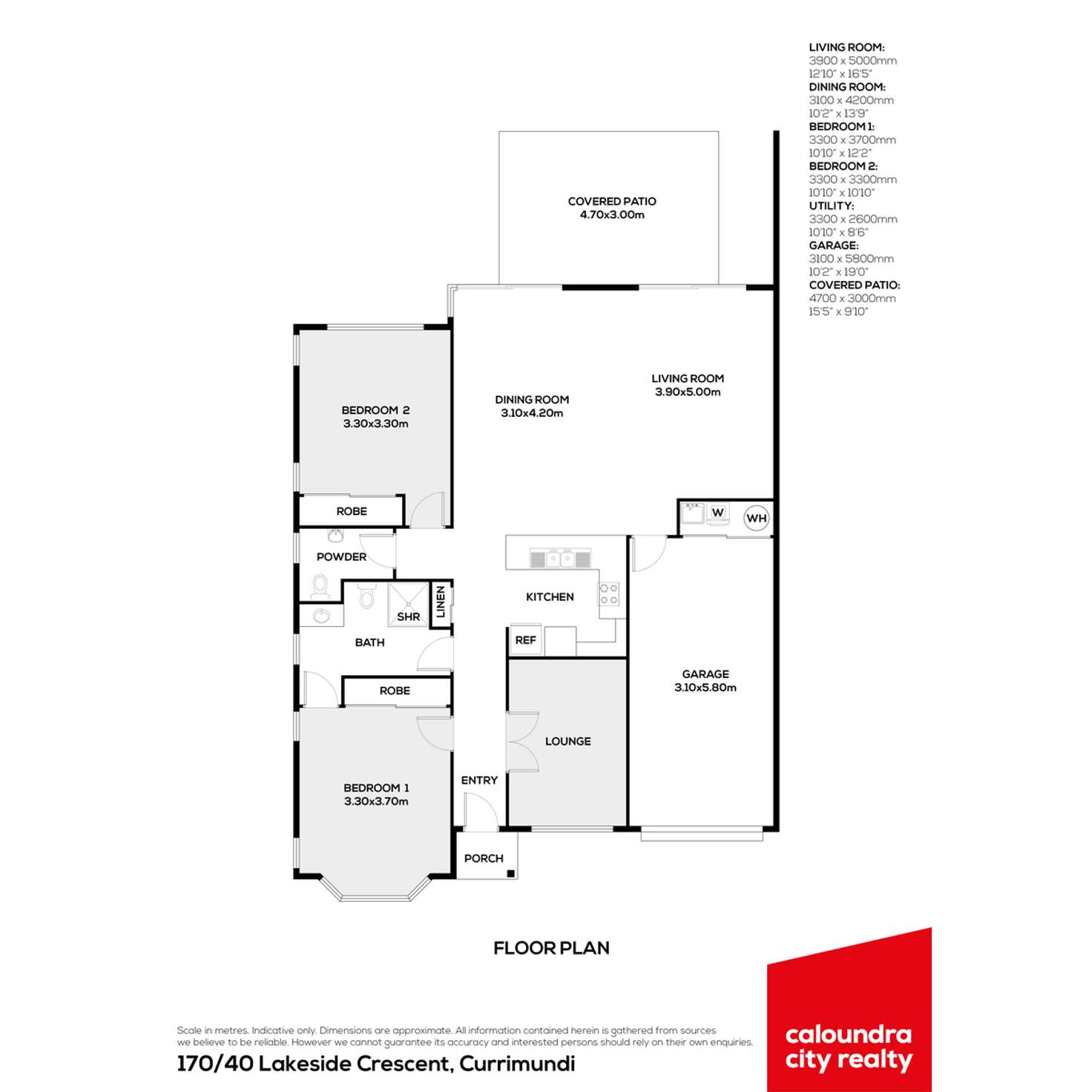 Floorplan of Homely villa listing, 170/40 Lakeside Crescent, Currimundi QLD 4551
