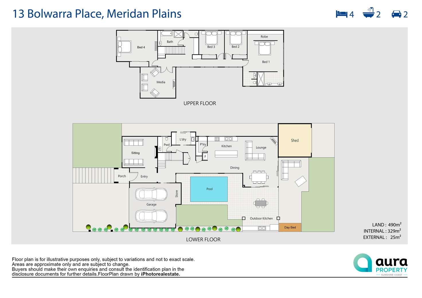 Floorplan of Homely house listing, 13 Bolwarra Place, Meridan Plains QLD 4551