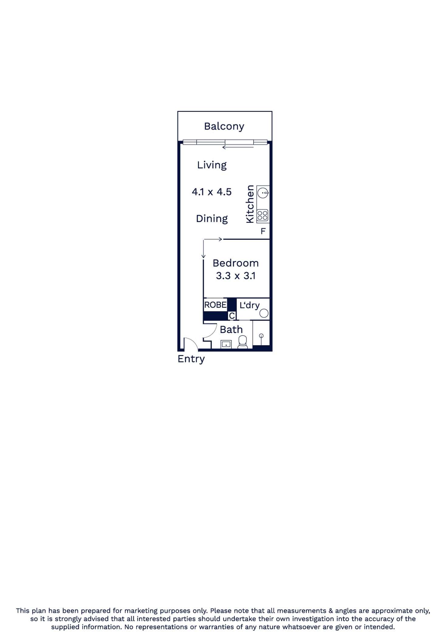 Floorplan of Homely apartment listing, 606A/10 Droop Street, Footscray VIC 3011