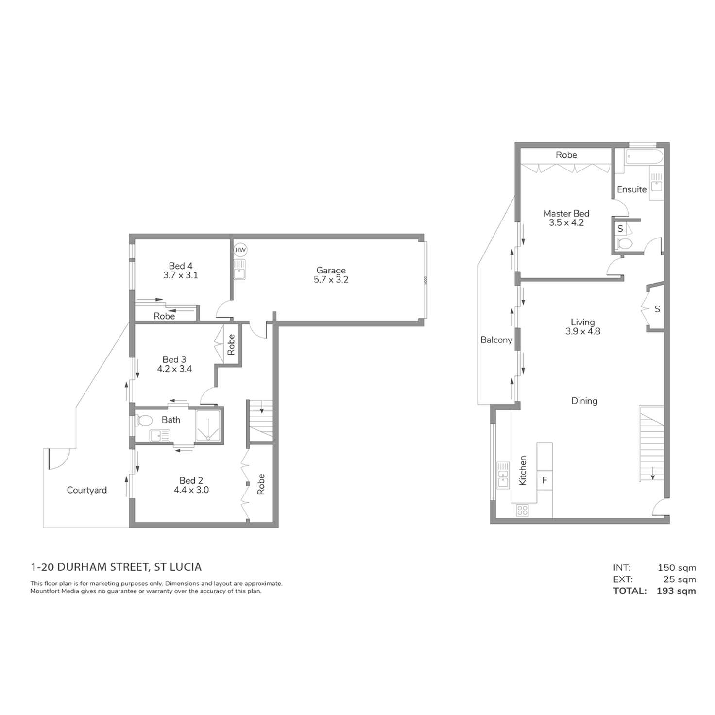 Floorplan of Homely apartment listing, 1/20 Durham Street, St Lucia QLD 4067