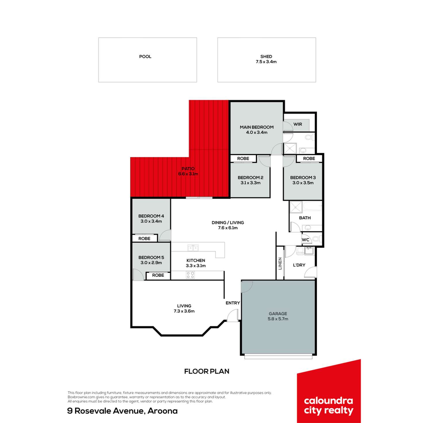 Floorplan of Homely house listing, 9 Rosevale Avenue, Aroona QLD 4551