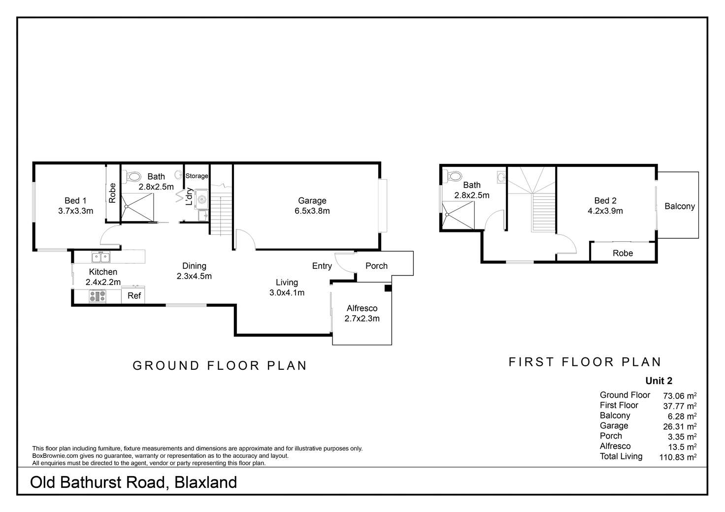 Floorplan of Homely townhouse listing, 2/28 Old Bathurst Road, Blaxland NSW 2774