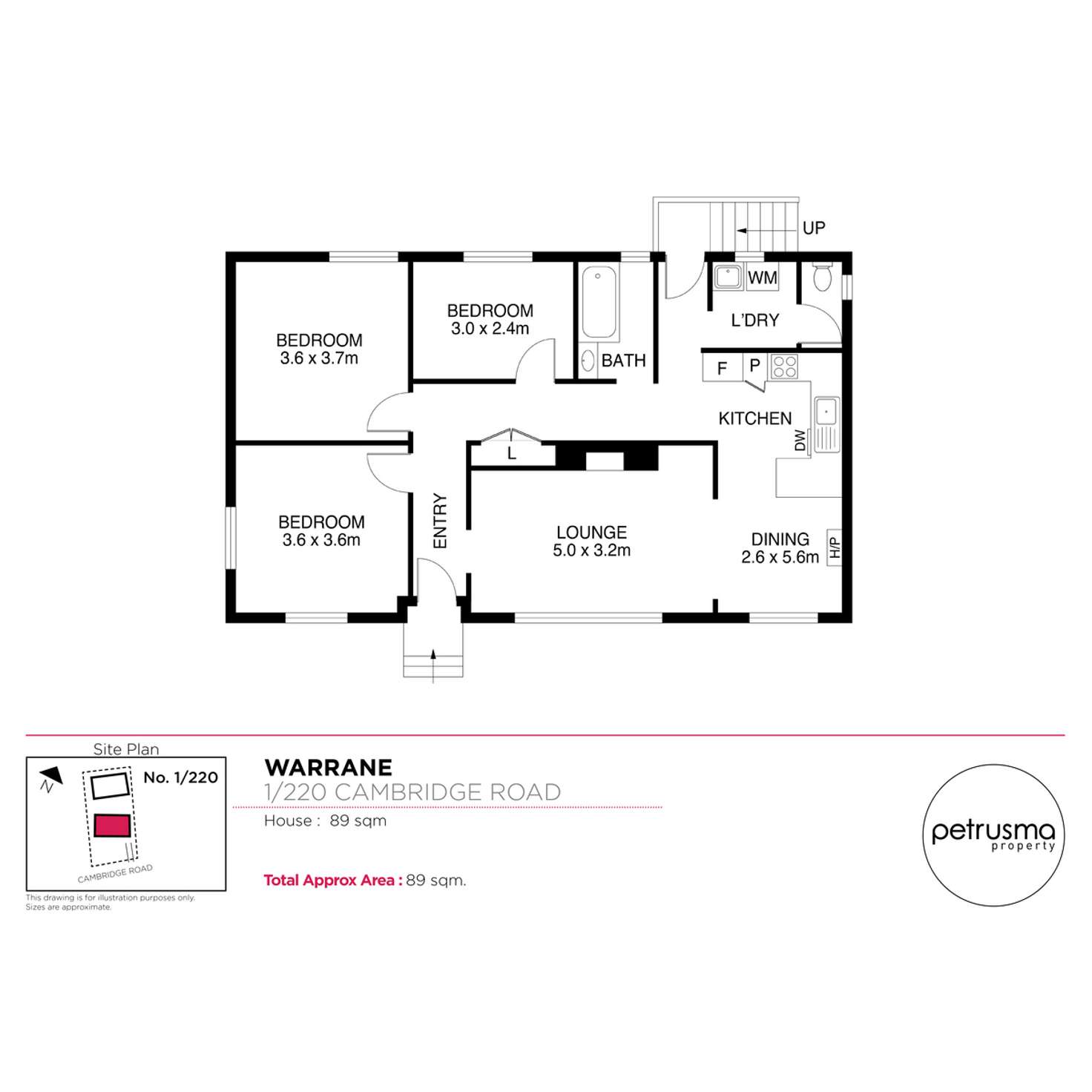 Floorplan of Homely villa listing, 1/220 Cambridge Road, Warrane TAS 7018