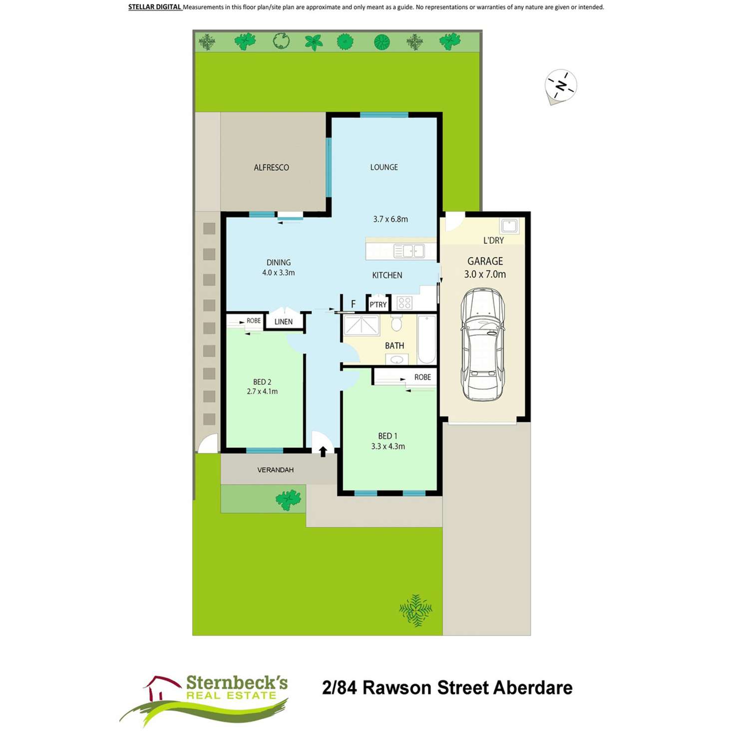 Floorplan of Homely unit listing, 2/84 Rawson Street, Aberdare NSW 2325