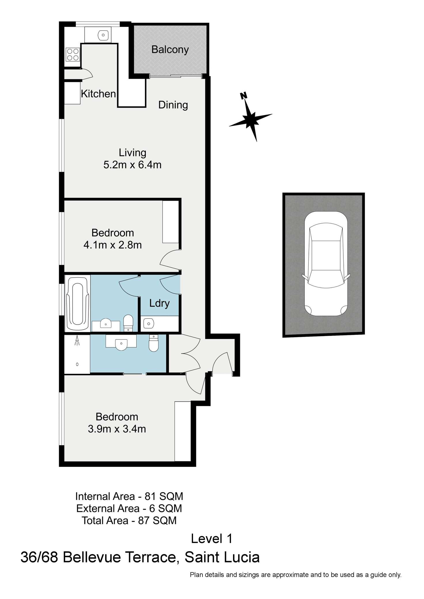 Floorplan of Homely apartment listing, 36/68 Bellevue Terrace, St Lucia QLD 4067