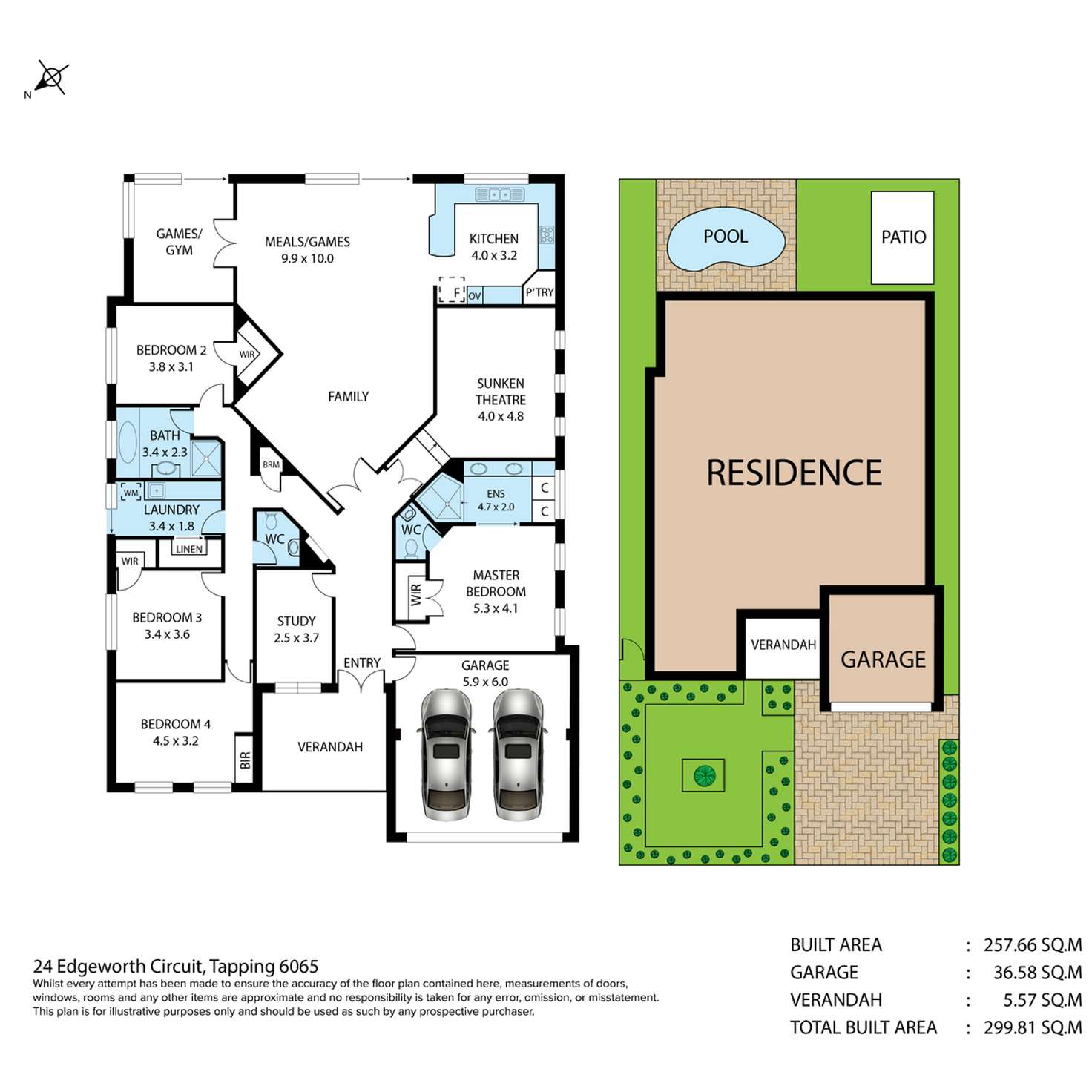 Floorplan of Homely house listing, 24 Edgeworth Circuit, Tapping WA 6065
