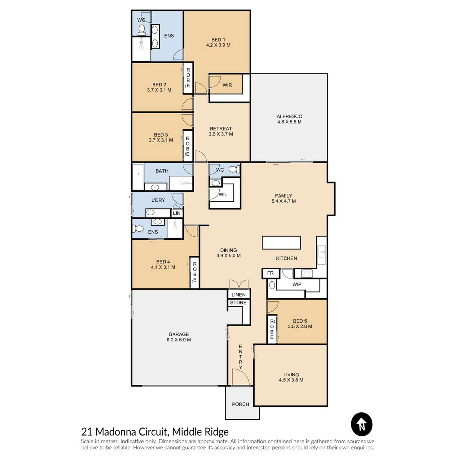 Floorplan of Homely house listing, 21 Madonna Circuit, Middle Ridge QLD 4350
