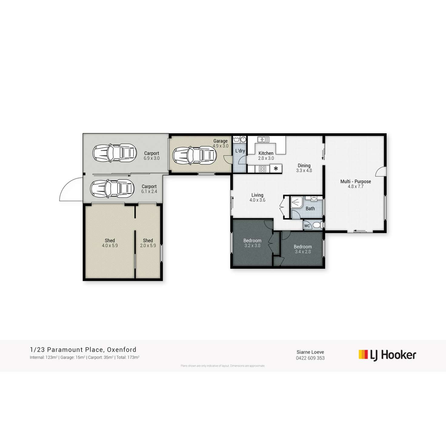 Floorplan of Homely semiDetached listing, 1/23 Paramount Place, Oxenford QLD 4210