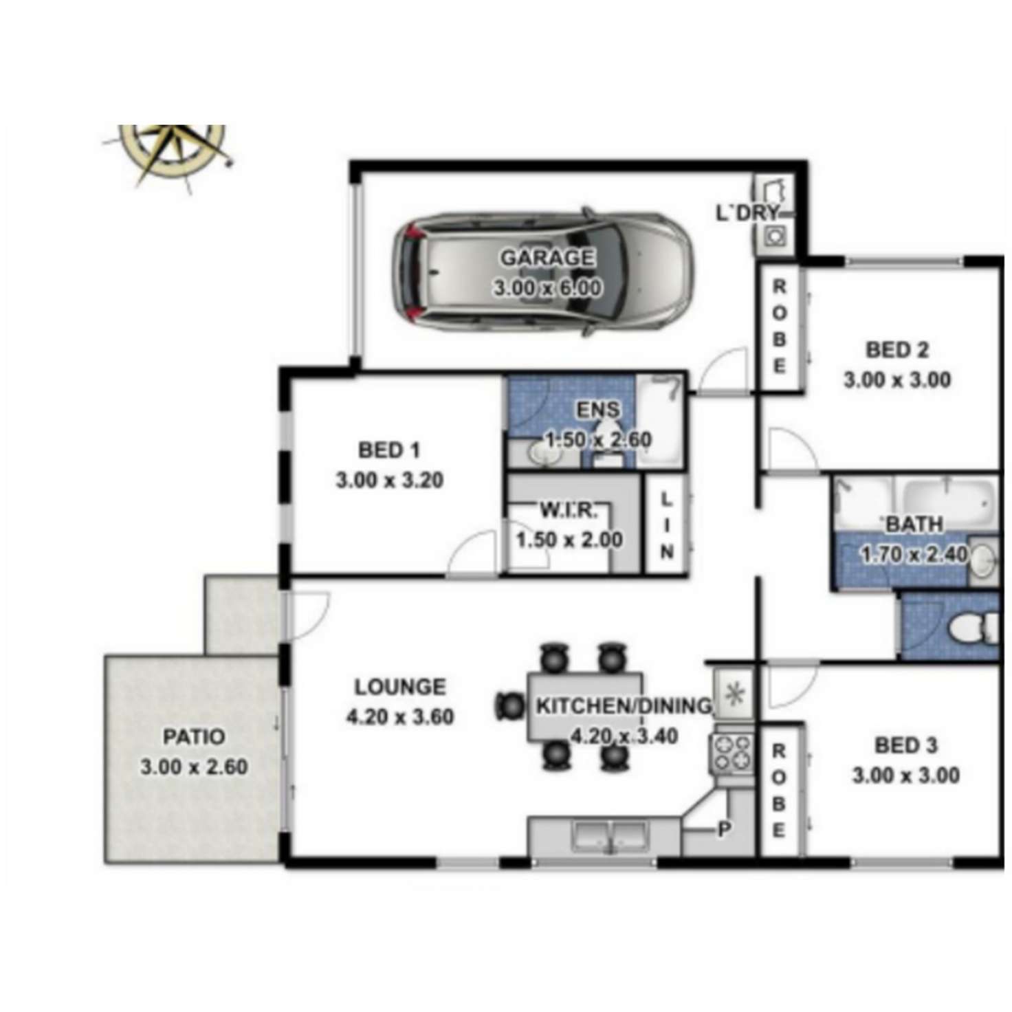 Floorplan of Homely unit listing, 1/31 Abbey Street, Cranley QLD 4350