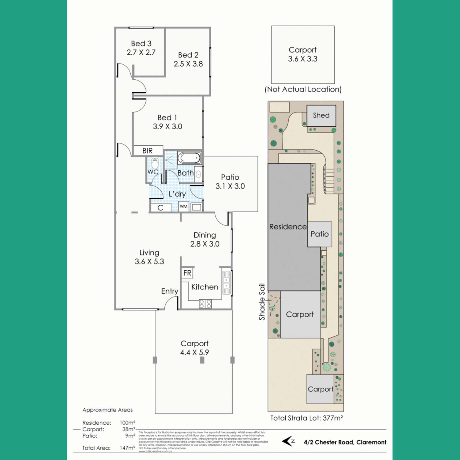 Floorplan of Homely villa listing, 4/2 Chester Road, Claremont WA 6010