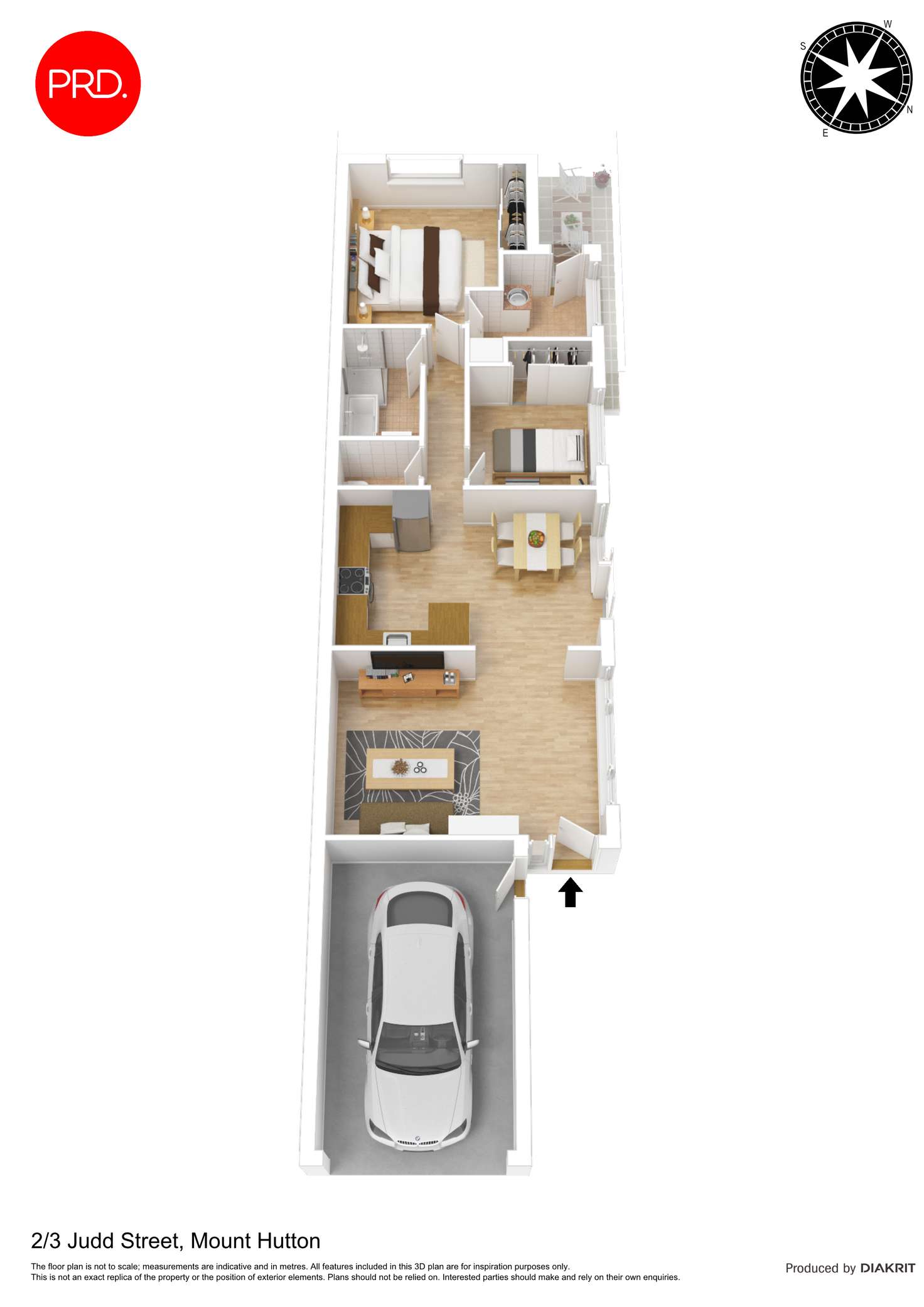 Floorplan of Homely semiDetached listing, 2/3 Judd Street, Mount Hutton NSW 2290