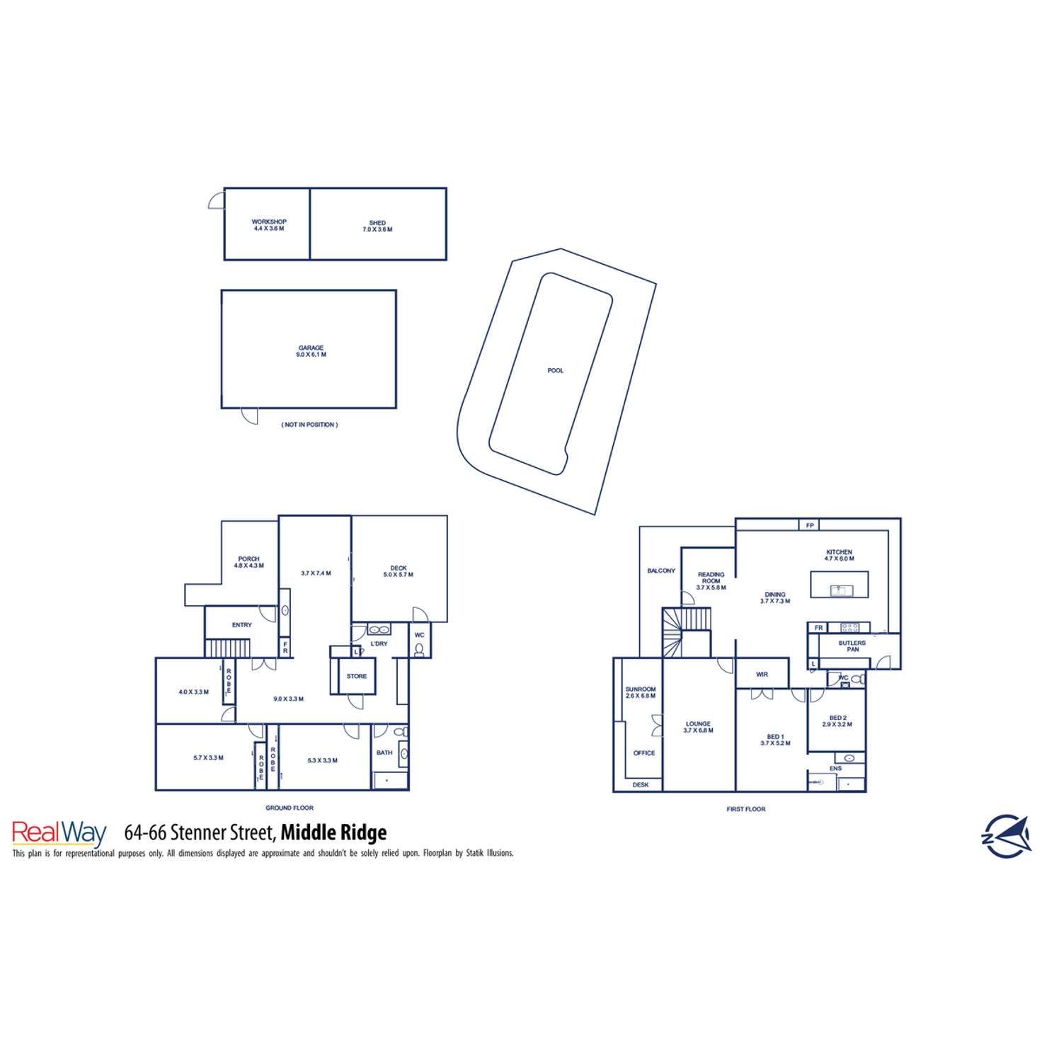 Floorplan of Homely house listing, 64-66 Stenner Street, Middle Ridge QLD 4350