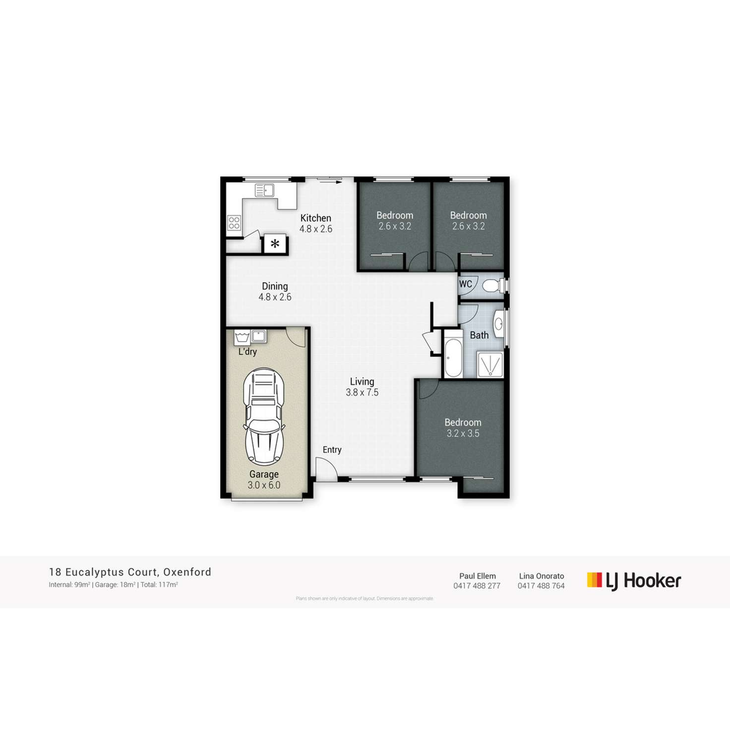 Floorplan of Homely townhouse listing, 18 Eucalyptus Court, Oxenford QLD 4210