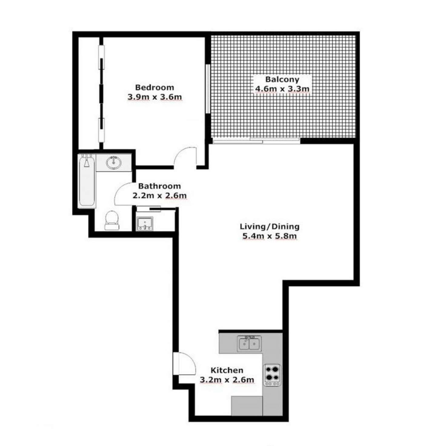 Floorplan of Homely apartment listing, 401/100 Bowen Street, Spring Hill QLD 4000