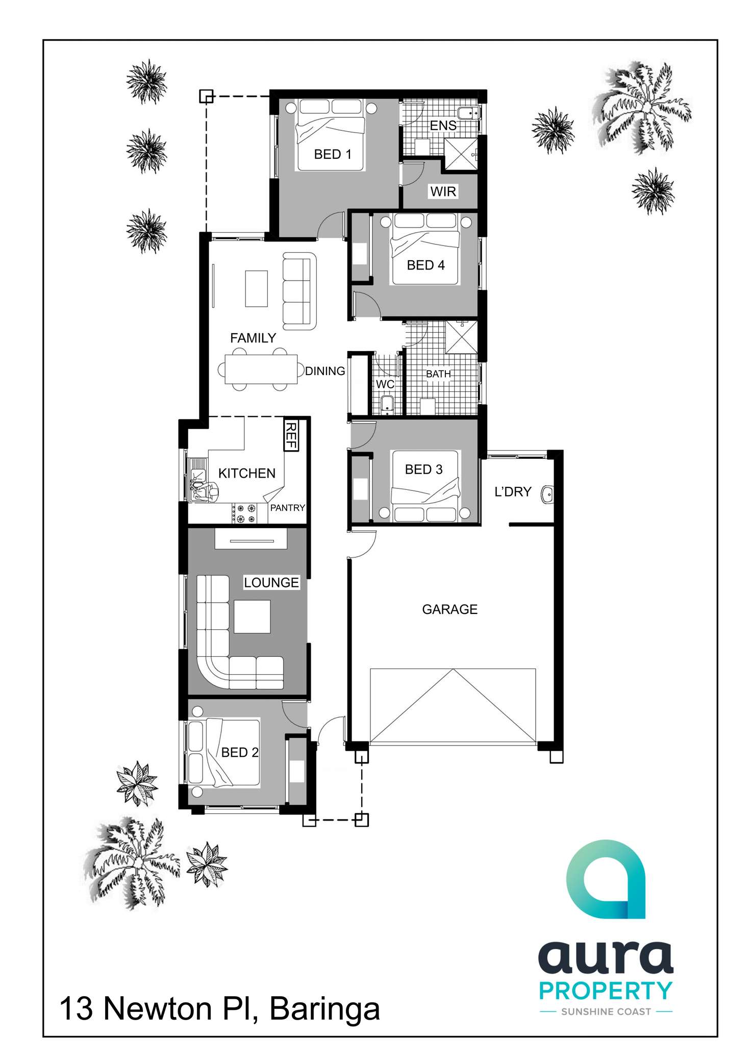 Floorplan of Homely house listing, 13 Newton Place, Baringa QLD 4551