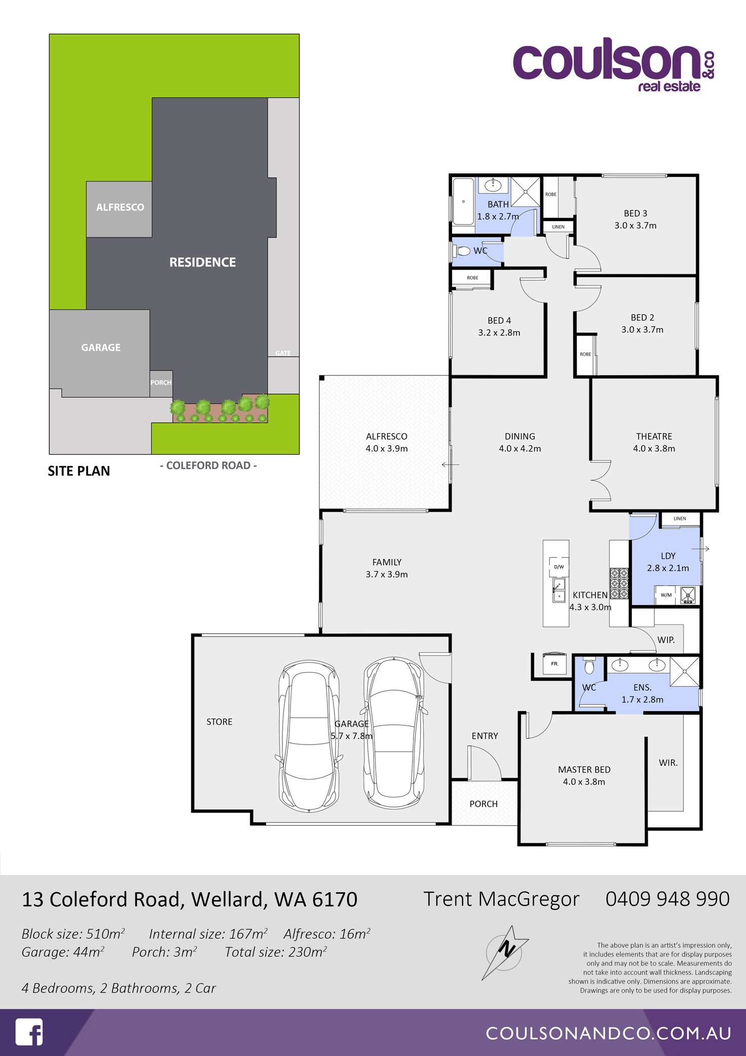 Floorplan of Homely house listing, 13 Coleford Road, Wellard WA 6170