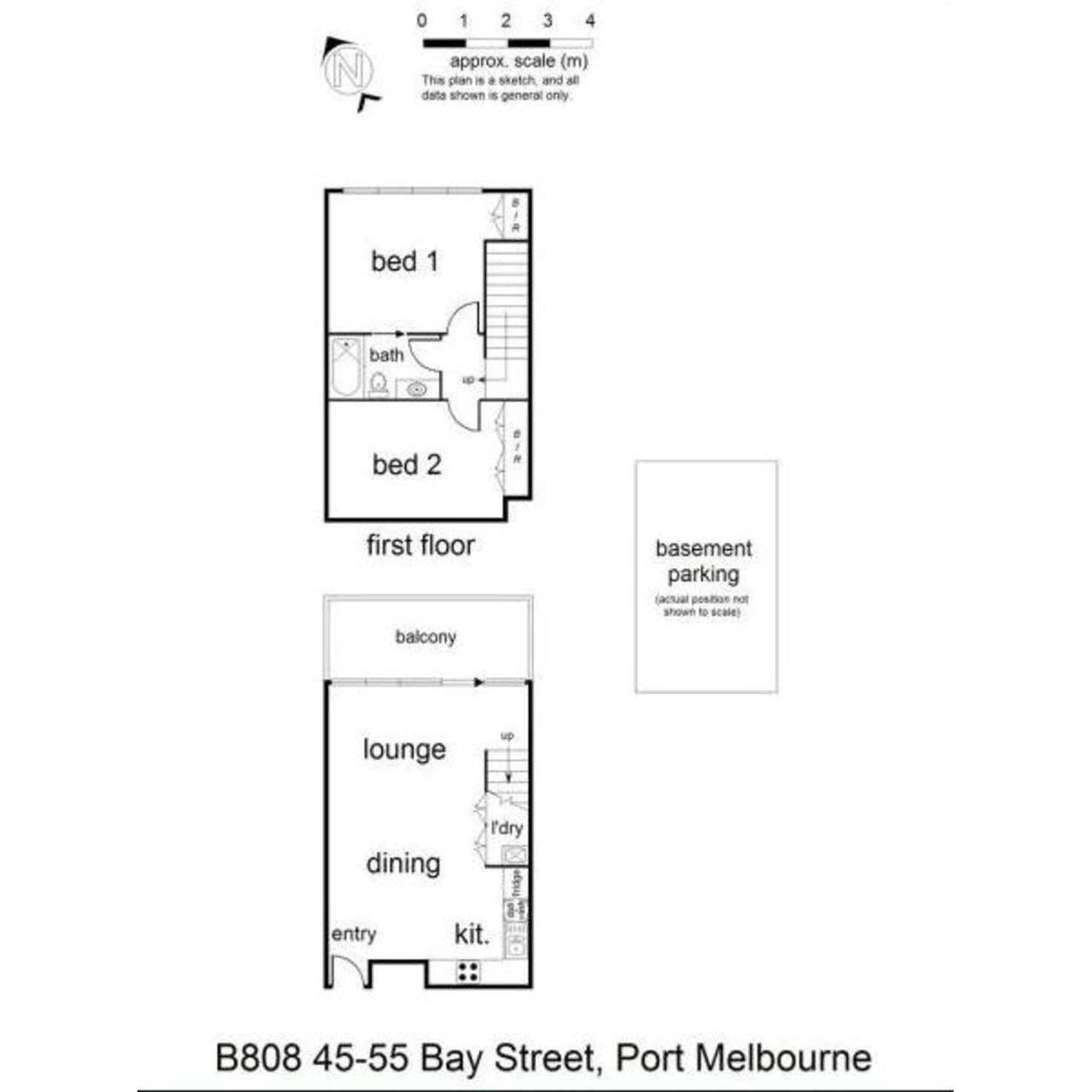 Floorplan of Homely apartment listing, B808/55 Bay Street, Port Melbourne VIC 3207