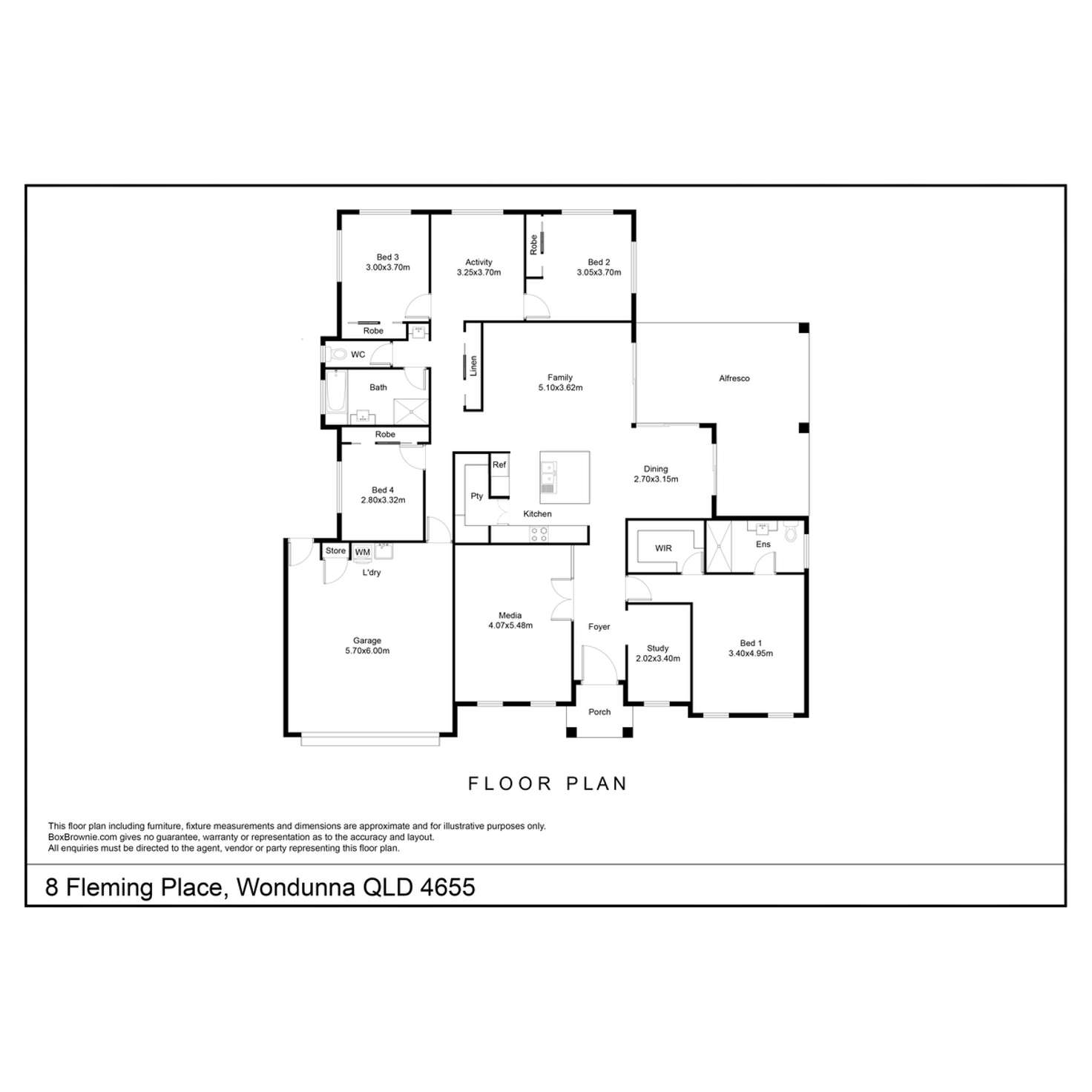 Floorplan of Homely house listing, 8 Fleming Place, Wondunna QLD 4655