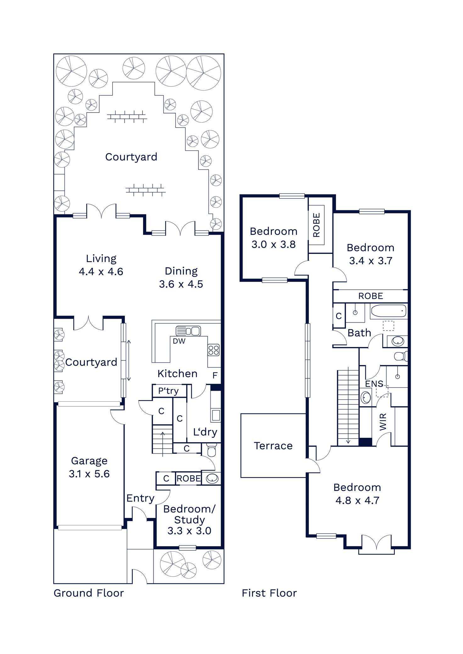 Floorplan of Homely townhouse listing, 21 Bateman Road, Kensington VIC 3031