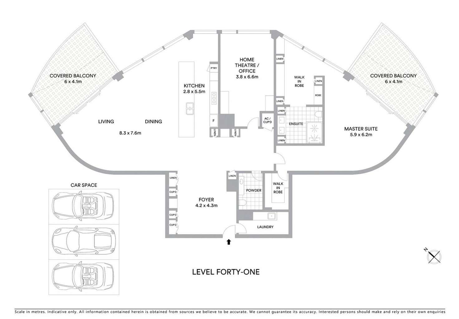 Floorplan of Homely apartment listing, 4103/71 Eagle Street, Brisbane City QLD 4000