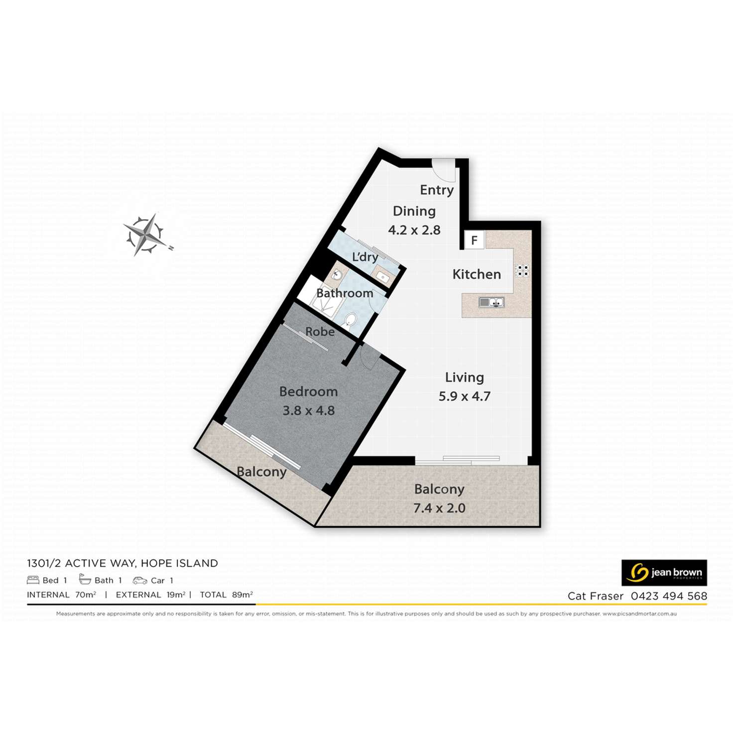 Floorplan of Homely unit listing, 1301/2 Activa Way, Hope Island QLD 4212