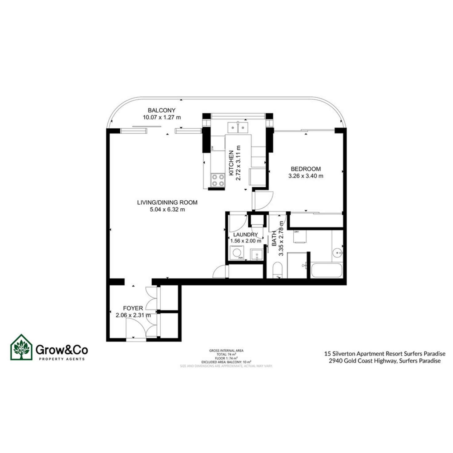 Floorplan of Homely apartment listing, 15/2940 Gold Coast Highway, Surfers Paradise QLD 4217