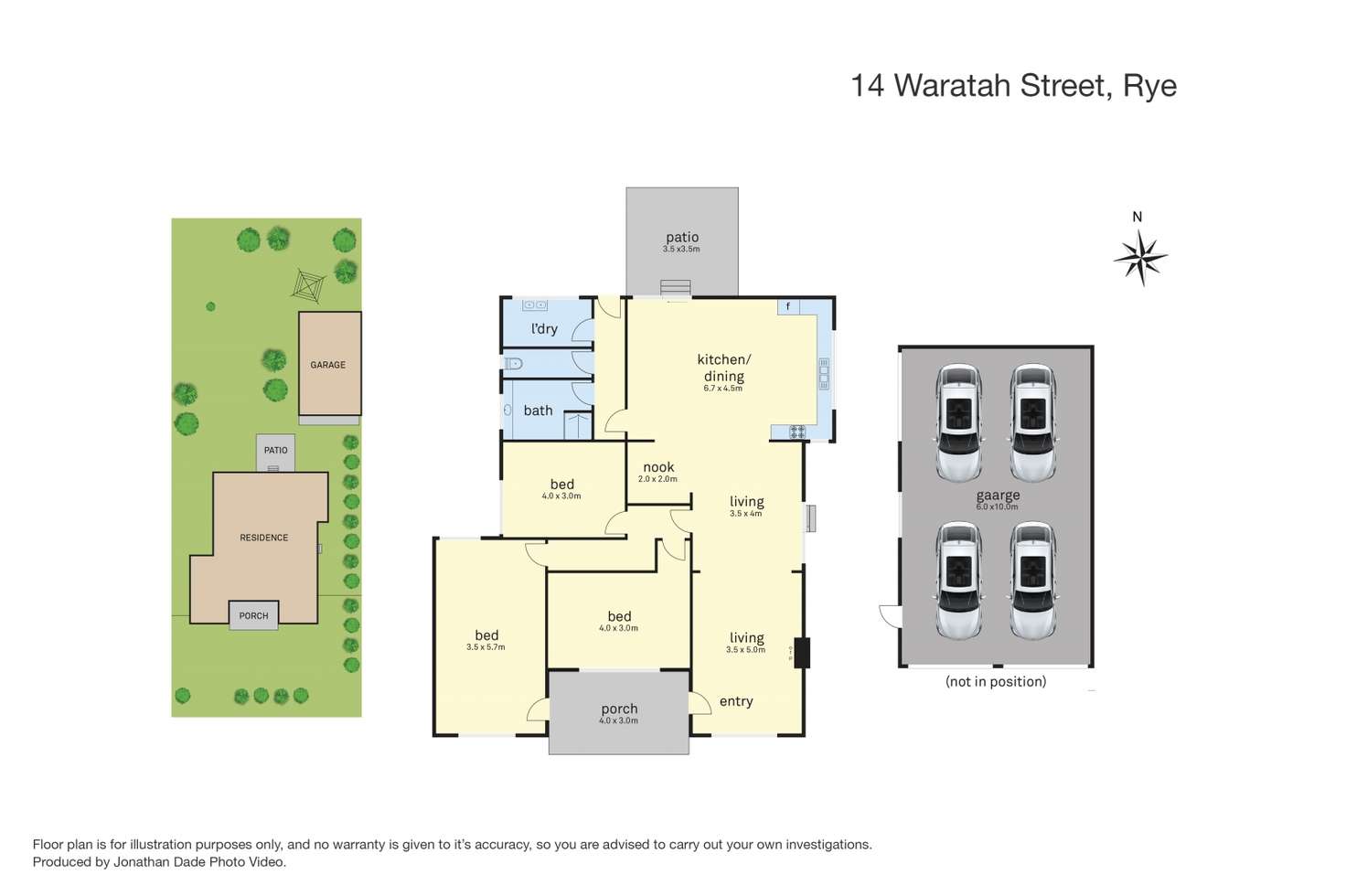 Floorplan of Homely house listing, 14 WARATAH Street, Rye VIC 3941