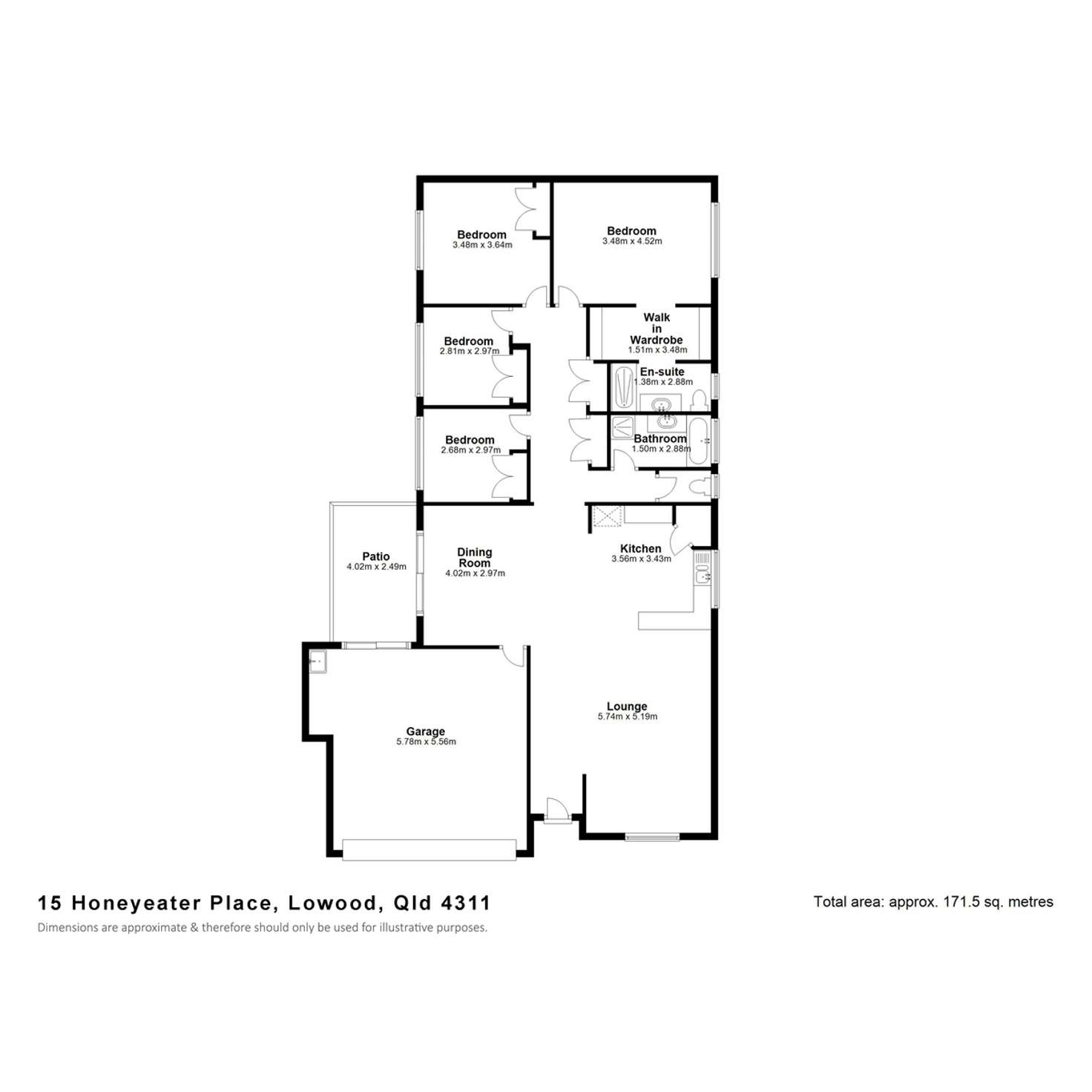 Floorplan of Homely house listing, 15 Honeyeater Place, Lowood QLD 4311